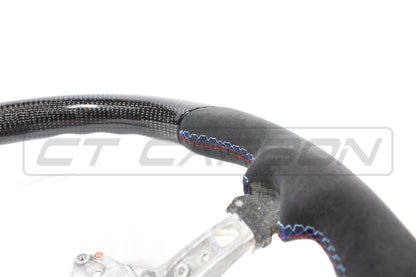 BMW F-Series (F-Chassis) Carbon Fibre (Fiber)/Alcantara Flat Bottom D-Shape Steering Wheel - M Performance Style Sport Wheel, OEM Core Upgrade - Fits F87 M2/M2C, F80 M