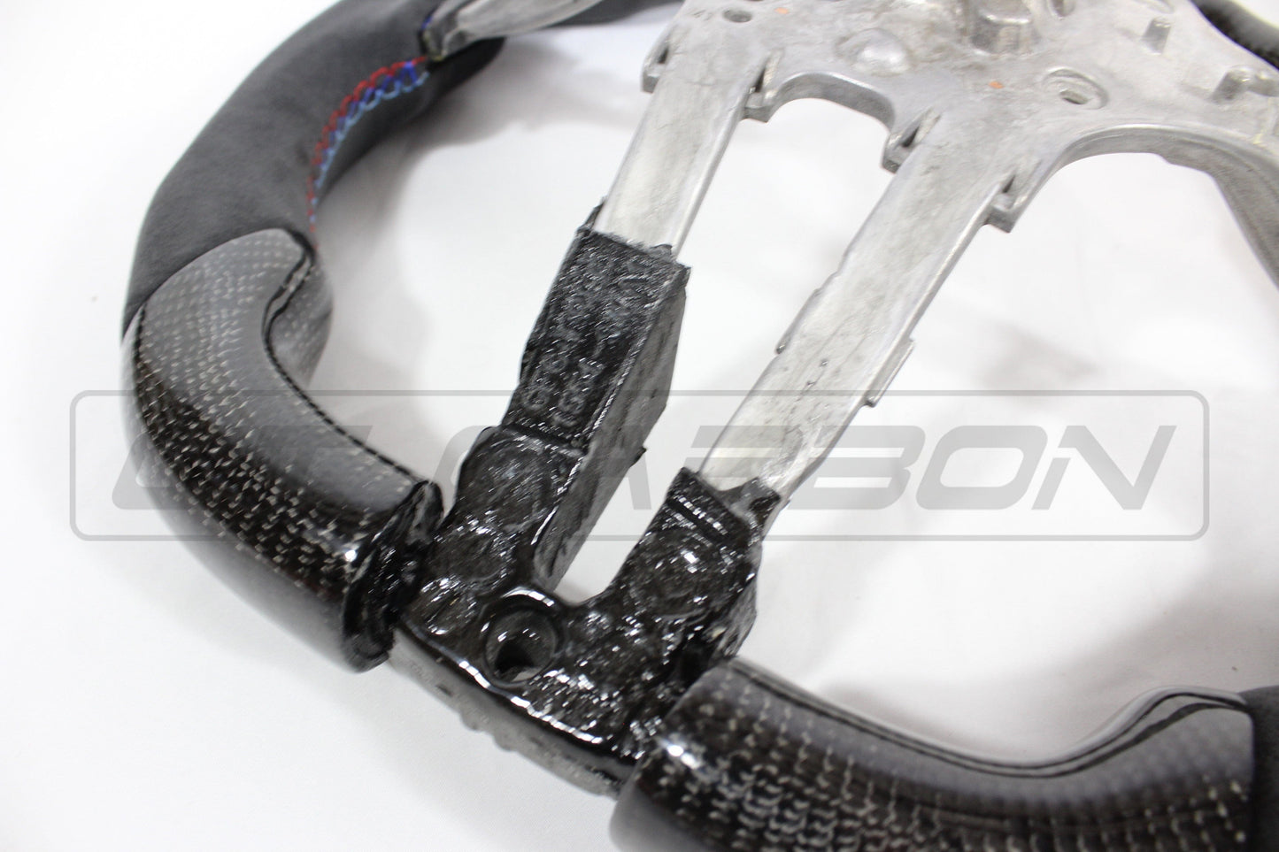 BMW F-Series (F-Chassis) Carbon Fibre (Fiber)/Alcantara Flat Bottom D-Shape Steering Wheel - M Performance Style Sport Wheel, OEM Core Upgrade - Fits F87 M2/M2C, F80 M