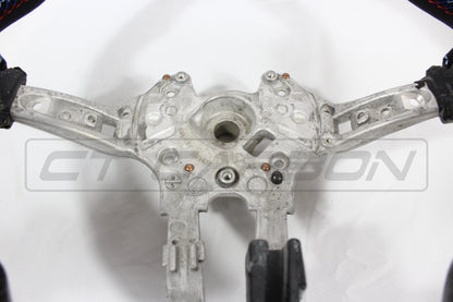 BMW F-Series Carbon Fibre/Leather Flat Bottom Steering Wheel – M Performance Style D-Shape, OEM Replacement – Fits F2x/F3x/F8x: M2/M2C, F80 M3, F82/F83 M4, 1/2/3/4 Series M Sport, F15/F16 X5/X6, F85 X5M, F86 X6M (2014–2020)