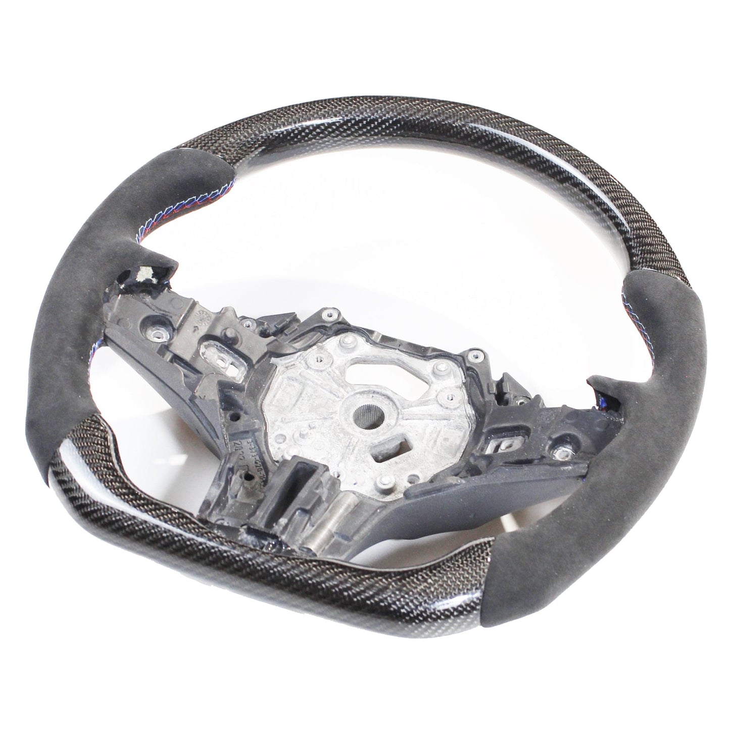 BMW G-Series/G-Chassis Heated Carbon Fibre Alcantara Flat Bottom Steering Wheel, M Performance Style - Fits 1/2/3/4 Series F40 F44 G42 G20 G21 G22 & M2 G87 M3 G80/G81 M4 G82/G83 - OEM Core Retrofit Replacement by CT Carbon