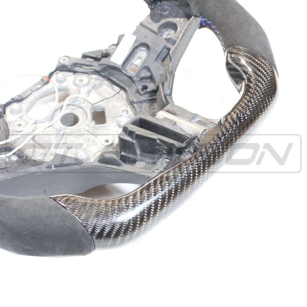 BMW Gxx CARBON FIBRE / ALCANTARA / LED FLAT BOTTOM CUSTOM STEERING WHEEL