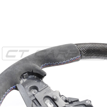 BMW G-Series G-Chassis Custom Steering Wheel | Carbon Fibre (Fiber) & Alcantara Suede | Performance Sport/Flat-Bottom/Thick Grip | CT Carbon Upgrade for G20 G21 G22 G30 G31 G80 G82 G01 G05 | M Sport Replacement Racing Wheel
