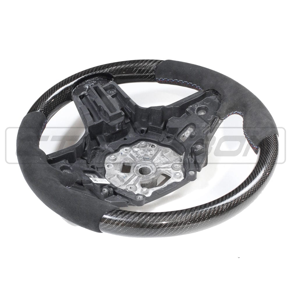 BMW G-Series G-Chassis Custom Steering Wheel - Carbon Fibre/Carbon Fiber & Alcantara Suede | CT Carbon | Flat-Bottom or Round | OEM Fit Performance Sport/Racing Upgrade for G20 G21 G22 G23 G26 G30 G31 G14 G15 G16 G80 G81 G82 G83 (M3/M4)