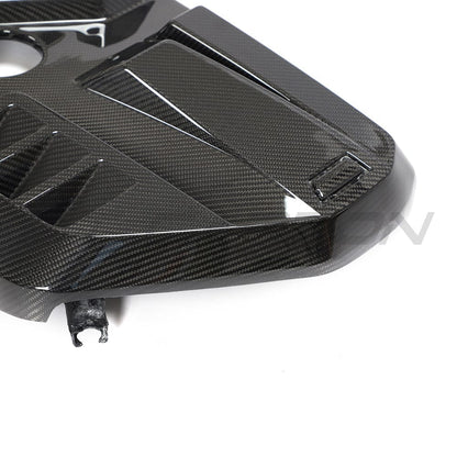 BMW M2 M3 M4 G87 G80 G81 G82 G83 (2021+) S58 Carbon Fibre/Fiber Engine Cover - G8X Pre-Preg Carbon Engine Top Cover, Engine Shroud, Underhood/Under-Bonnet Motor/Engine Bay Cover | OEM+ Engine Bay Dress-Up (CT Carbon)