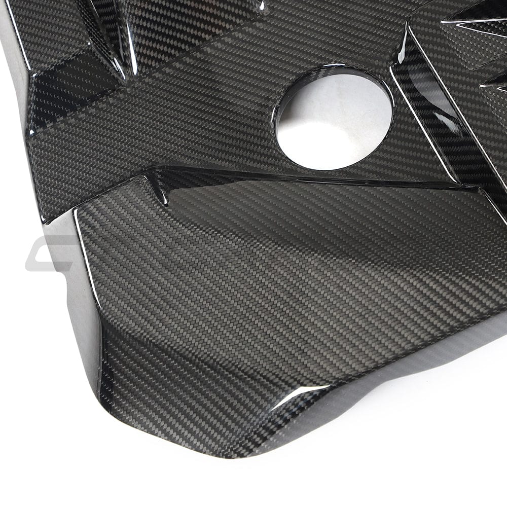 BMW M2 M3 M4 G87 G80 G81 G82 G83 S58 Carbon Fibre (Carbon Fiber) Engine Cover - CT Carbon Engine Bay Top Cover, Under-Bonnet/Under-Hood Shroud, Motor Cover Replacement (G8x 2021+) OEM+ Fit