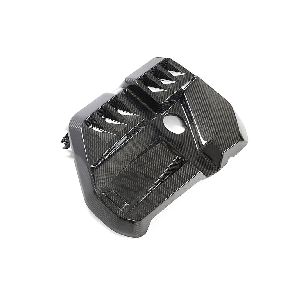 BMW M2 M3 M4 G87 G80 G81 G82 G83 S58 Carbon Fibre (Carbon Fiber) Engine Cover - CT Carbon Engine Bay Top Cover, Under-Bonnet/Under-Hood Shroud, Motor Cover Replacement (G8x 2021+) OEM+ Fit