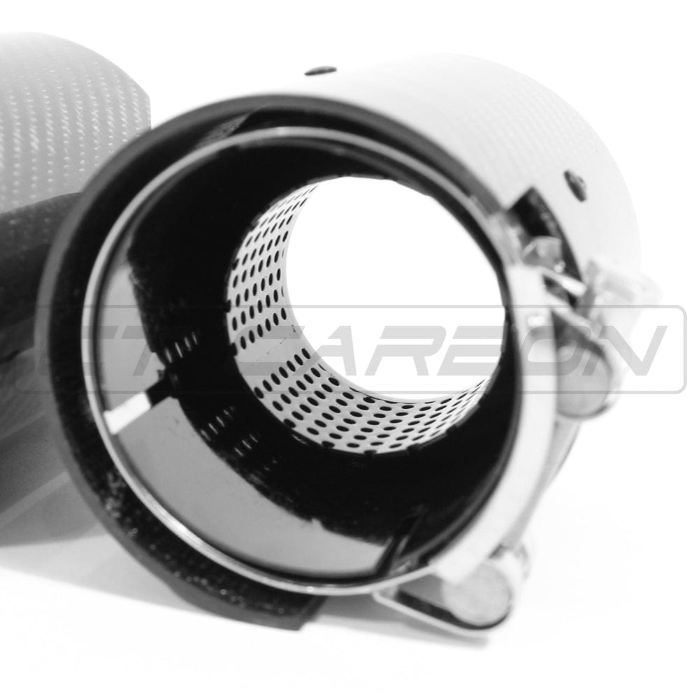BMW 1 Series F40 & 2 Series Gran Coupe F44 M135i/M235i (125i/235i) Carbon Fibre Exhaust Tips - Gloss Black Tailpipe Finishers, Muffler Tips/Tail Trims (Pair, Set of 2) | CT Carbon