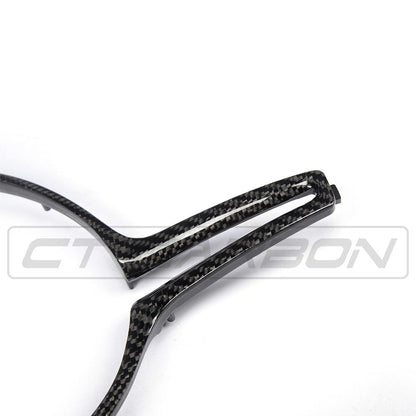 CT Carbon BMW M F-Series (Fxx) Steering Wheel Centre/Center Trim – Carbon Fibre/Fiber Spoke Cover Insert Overlay | M Performance Style | F87 M2 F80 M3 F82/F83 M4 F10 M5 F12/F13 M6 F85 X5M F86 X6M (2012-2020)