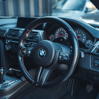 BMW M F-Series Steering Wheel Carbon Fibre Centre Surround Trim/Bezel Cover, M Performance Style – Fits F87 M2/M2C, F80 M3, F82/F83 M4, F10 M5, F12/F13 M6, F85 X5M, F86 X6M (2011–2020) | Real Carbon Fiber