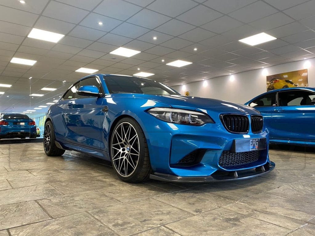BMW M2 F87 N55 (2016-2018) Carbon Fibre (Fiber) Front Lip Spoiler / Splitter – 3D Style | OG Pre-LCI Front Bumper Lip / Chin Spoiler | CT Carbon Performance Aero Lip | Fits OEM