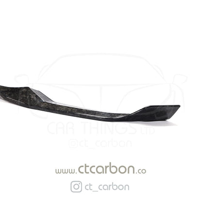 BMW M2 Competition F87 2018-2021 Forged Carbon Front Lip Splitter - CS Style Chin Spoiler by CT Carbon | Gloss Carbon Fibre/Fiber Bumper Lip Aero Upgrade | M2C Front Spoiler Air Dam