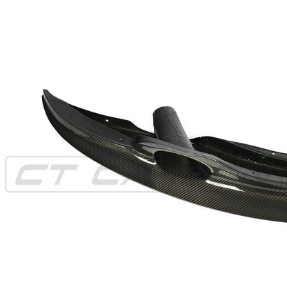 BMW M3 E92/E90 Front Lip Splitter Spoiler (2007-2013) - Carbon Fibre/Carbon Fiber GT4 Style by CT Carbon | Front Bumper Lip / Chin Spoiler / Aero Valance / Bumper Extension | Fits OEM M3 Coupe & Saloon/Sedan, Gloss Carbon