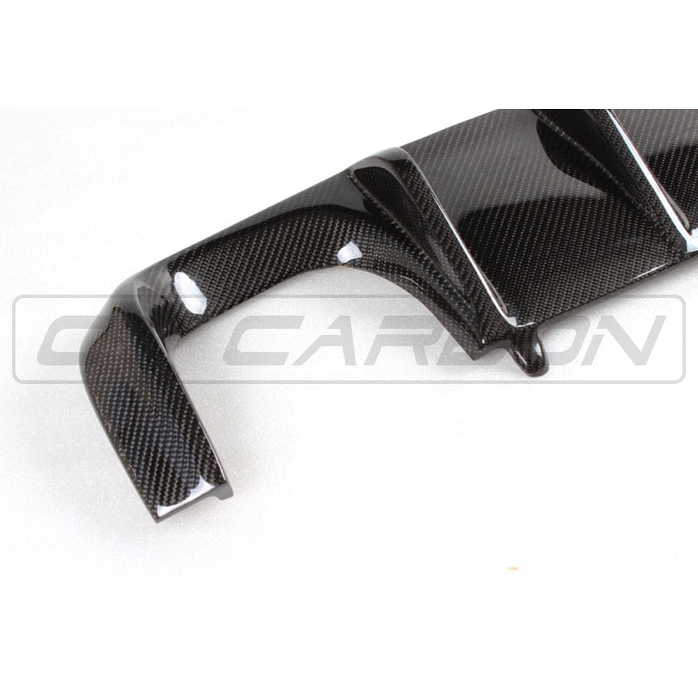 BMW M3 E92/E93 E9X Carbon Fibre (Fiber) Rear Diffuser V1 Style - CT Carbon Valance/Splitter Insert, Gloss Carbon Rear Bumper Lower Skirt Trim (2007-2013)