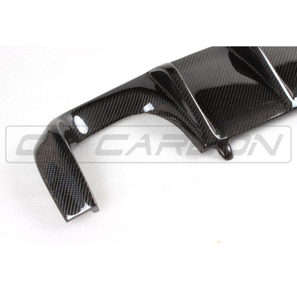 BMW M3 E92/E93 Rear Diffuser Valance - Carbon Fibre (Carbon Fiber) Gloss V1/Version 1 Style Rear Bumper Insert/Lip/Splitter/Apron - Fits 2007-2013 E92 Coupe & E93 Convertible - CT Carbon