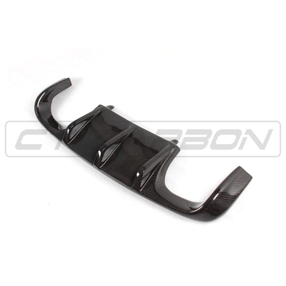 BMW M3 E92/E93 E9X Carbon Fibre (Fiber) Rear Diffuser V1 Style - CT Carbon Valance/Splitter Insert, Gloss Carbon Rear Bumper Lower Skirt Trim (2007-2013)
