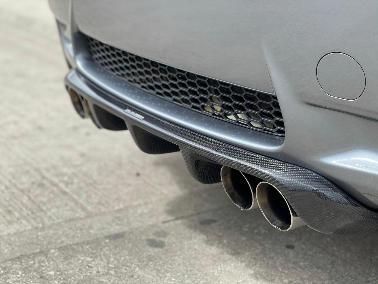 BMW M3 E92/E93 E9X Carbon Fibre (Fiber) Rear Diffuser V1 Style - CT Carbon Valance/Splitter Insert, Gloss Carbon Rear Bumper Lower Skirt Trim (2007-2013)