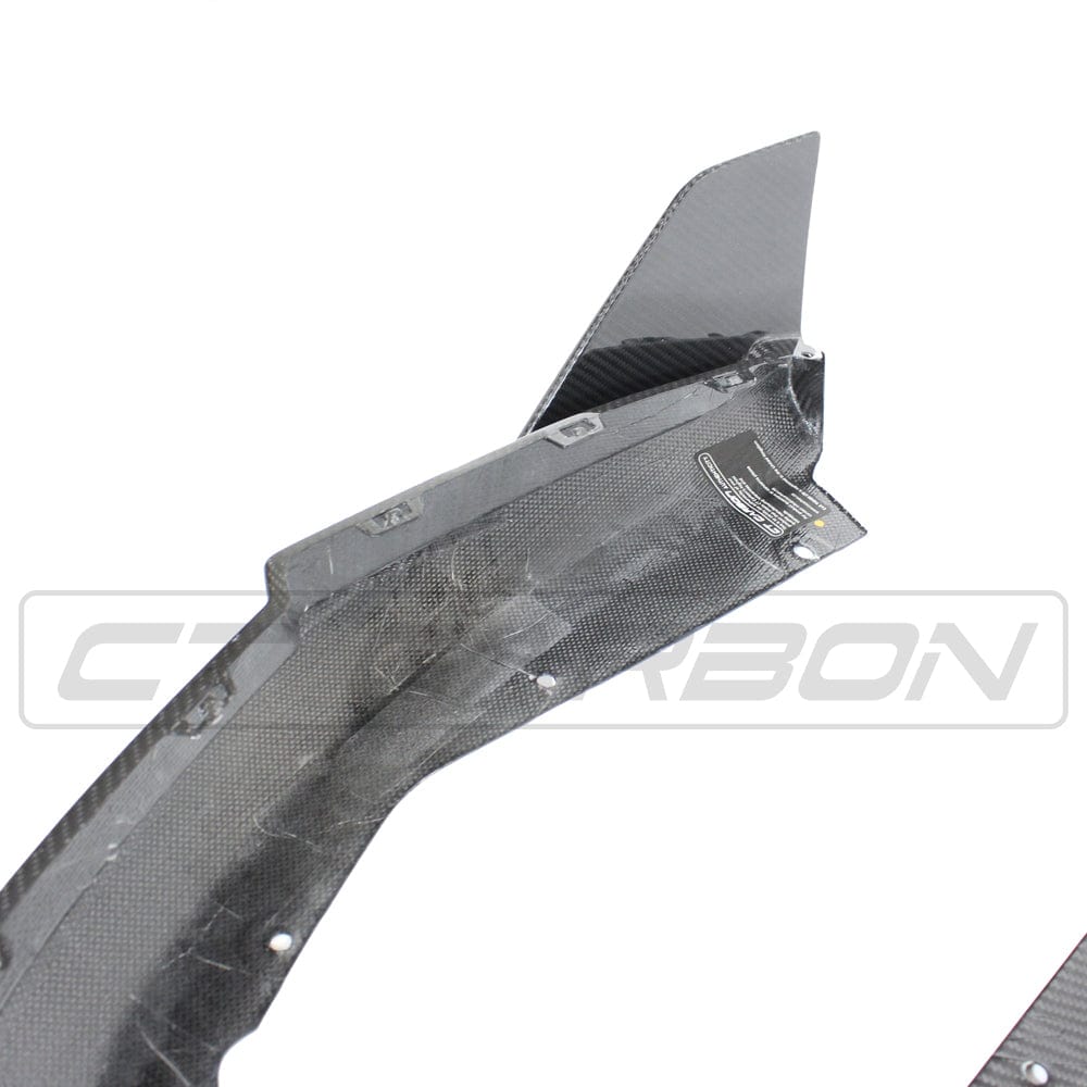 BMW M3 G80/G81 Saloon/Touring 2021+ Carbon Fibre/Fiber Rear Spats Corner Splitters Winglets - Rear Corner Extensions/Bumper Corners M Performance/MP Style OEM+ - Carbon Apron Trims Diffuser Side Fins Valance Extensions End Caps