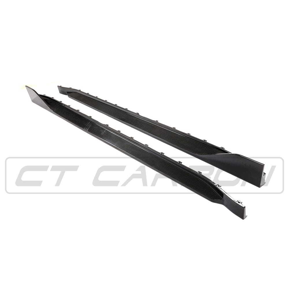 BMW M3 G80/G81 Carbon Fibre Side Skirts / Rocker Sill Extensions – M Performance Style Pre-Preg (Full Replacement) for 2021+ Saloon & Touring – Carbon Fiber Side Splitters Aero Blades
