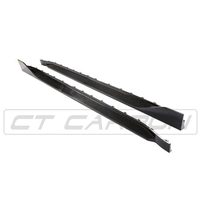 BMW M3 G80/G81 Carbon Fibre Side Skirts / Rocker Sill Extensions – M Performance Style Pre-Preg (Full Replacement) for 2021+ Saloon & Touring – Carbon Fiber Side Splitters Aero Blades
