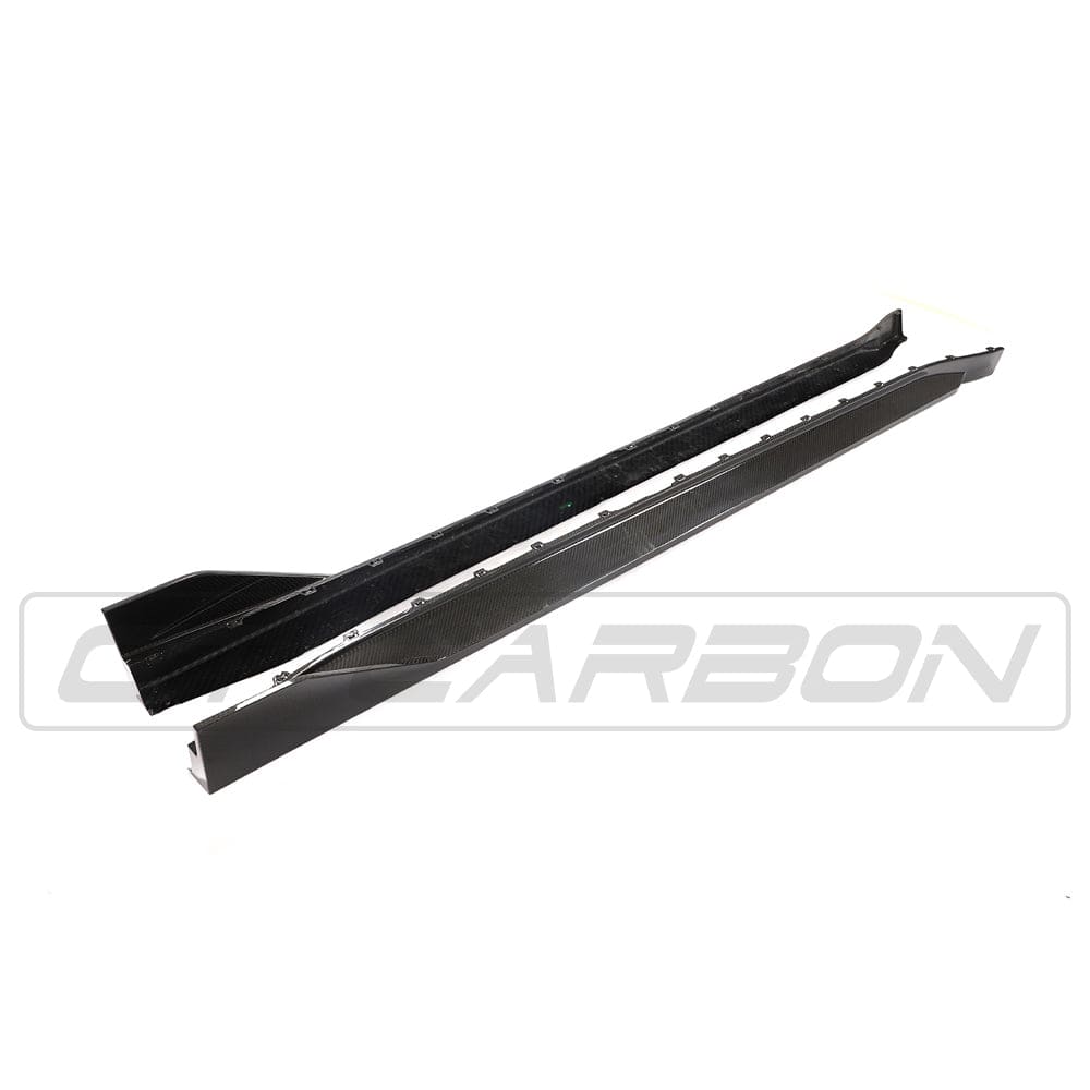BMW M3 G80/G81 Carbon Fibre Side Skirts / Rocker Sill Extensions – M Performance Style Pre-Preg (Full Replacement) for 2021+ Saloon & Touring – Carbon Fiber Side Splitters Aero Blades