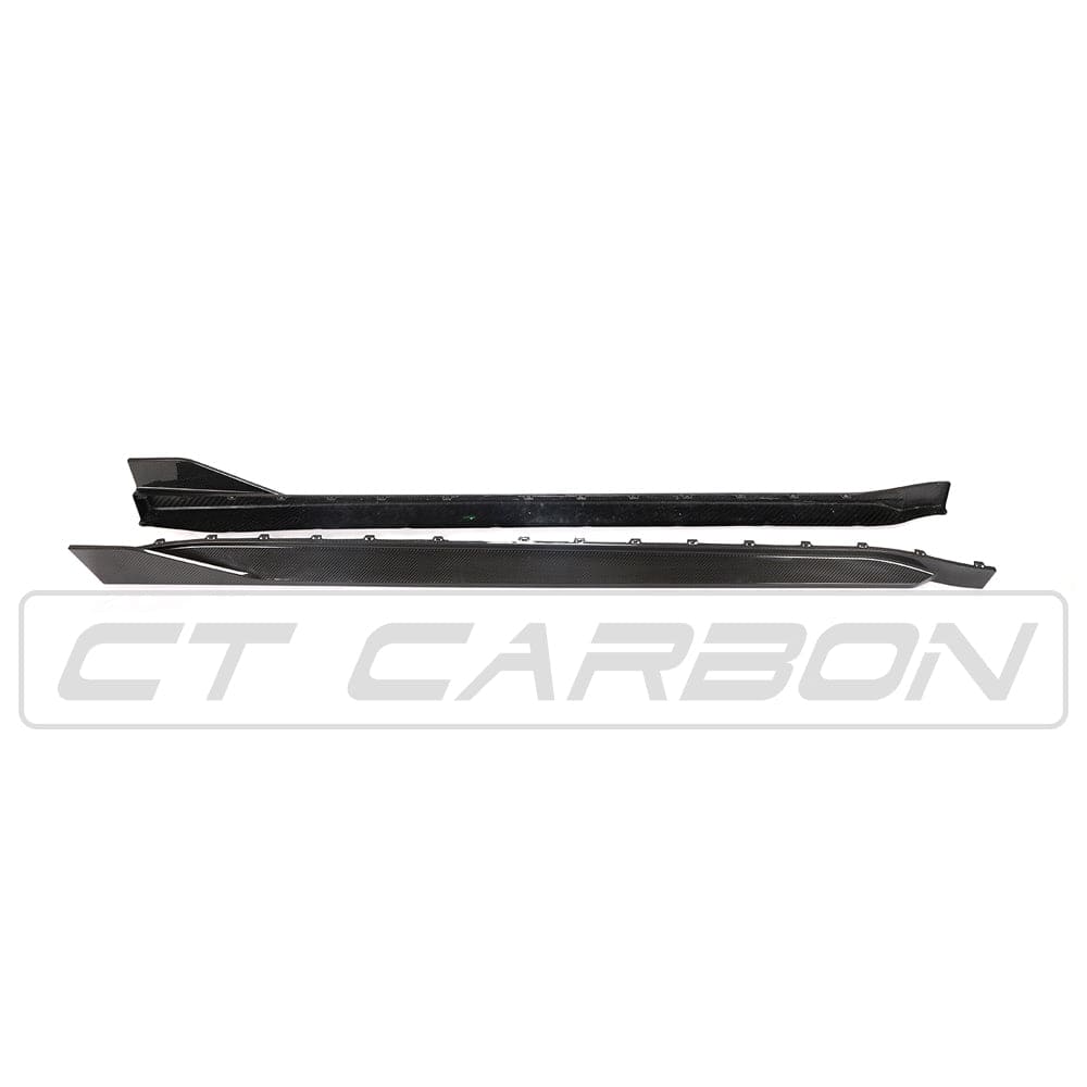 BMW M3 G80/G81 Carbon Fibre Side Skirts / Rocker Sill Extensions – M Performance Style Pre-Preg (Full Replacement) for 2021+ Saloon & Touring – Carbon Fiber Side Splitters Aero Blades