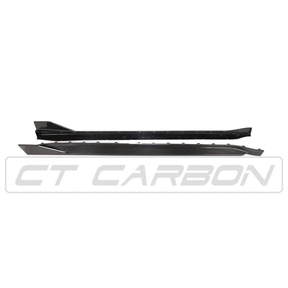 BMW M3 G80/G81 Carbon Fibre Side Skirts / Rocker Sill Extensions – M Performance Style Pre-Preg (Full Replacement) for 2021+ Saloon & Touring – Carbon Fiber Side Splitters Aero Blades