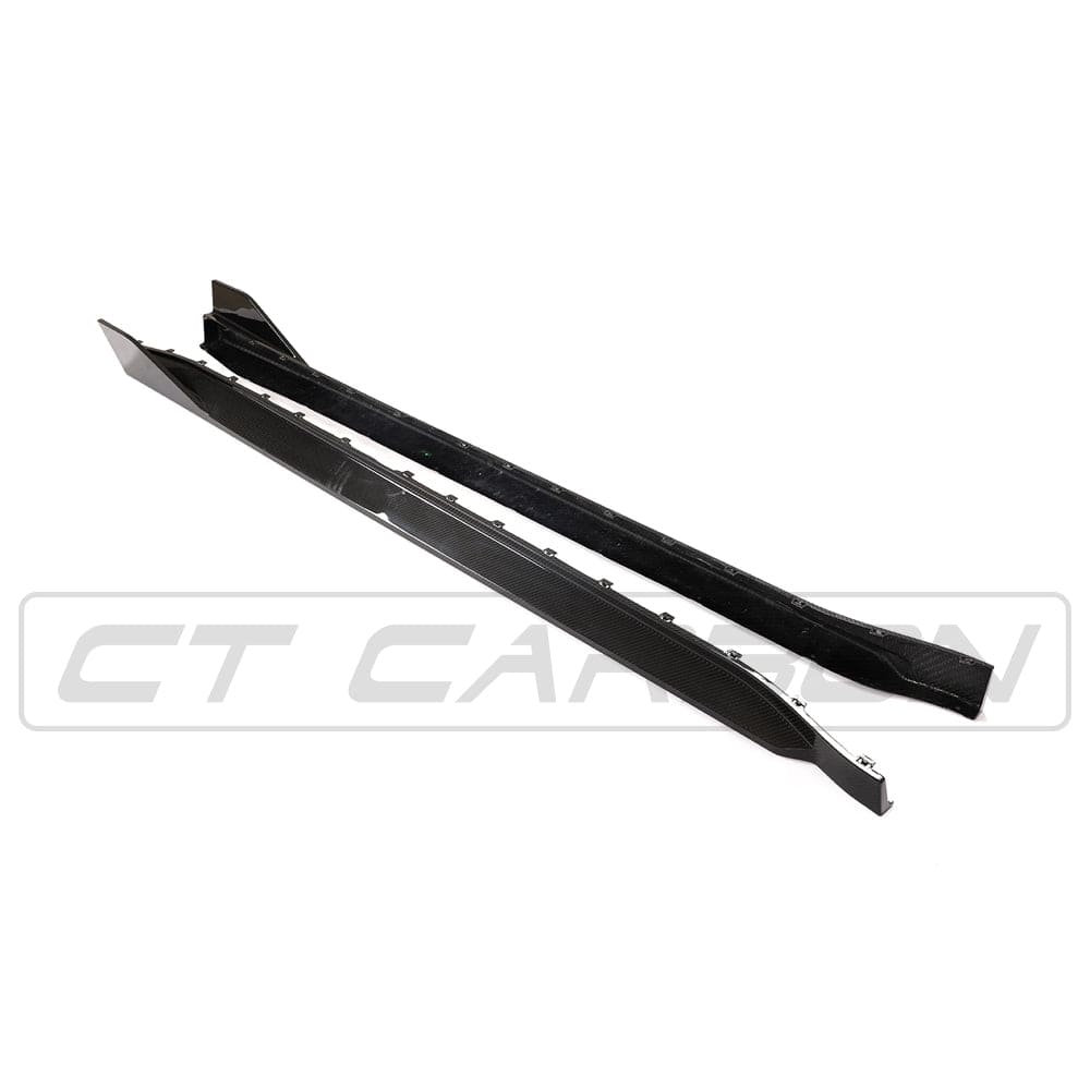 BMW M3 G80/G81 Carbon Fibre Side Skirts / Rocker Sill Extensions – M Performance Style Pre-Preg (Full Replacement) for 2021+ Saloon & Touring – Carbon Fiber Side Splitters Aero Blades