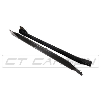 BMW M3 G80/G81 Carbon Fibre Side Skirts / Rocker Sill Extensions – M Performance Style Pre-Preg (Full Replacement) for 2021+ Saloon & Touring – Carbon Fiber Side Splitters Aero Blades