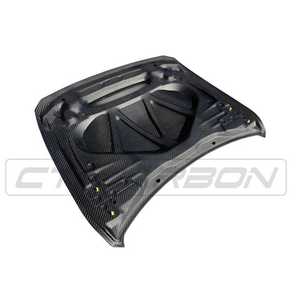 BMW M3 M4 4 Series F32 F33 F36 F80 F82 F83 (2013-2020) Carbon Fibre/Fiber Vented Bonnet Hood - GTS Style Dry Pre-Preg Heat Extractor - CT Carbon Lightweight Performance Aftermarket Replacement F8X F3X