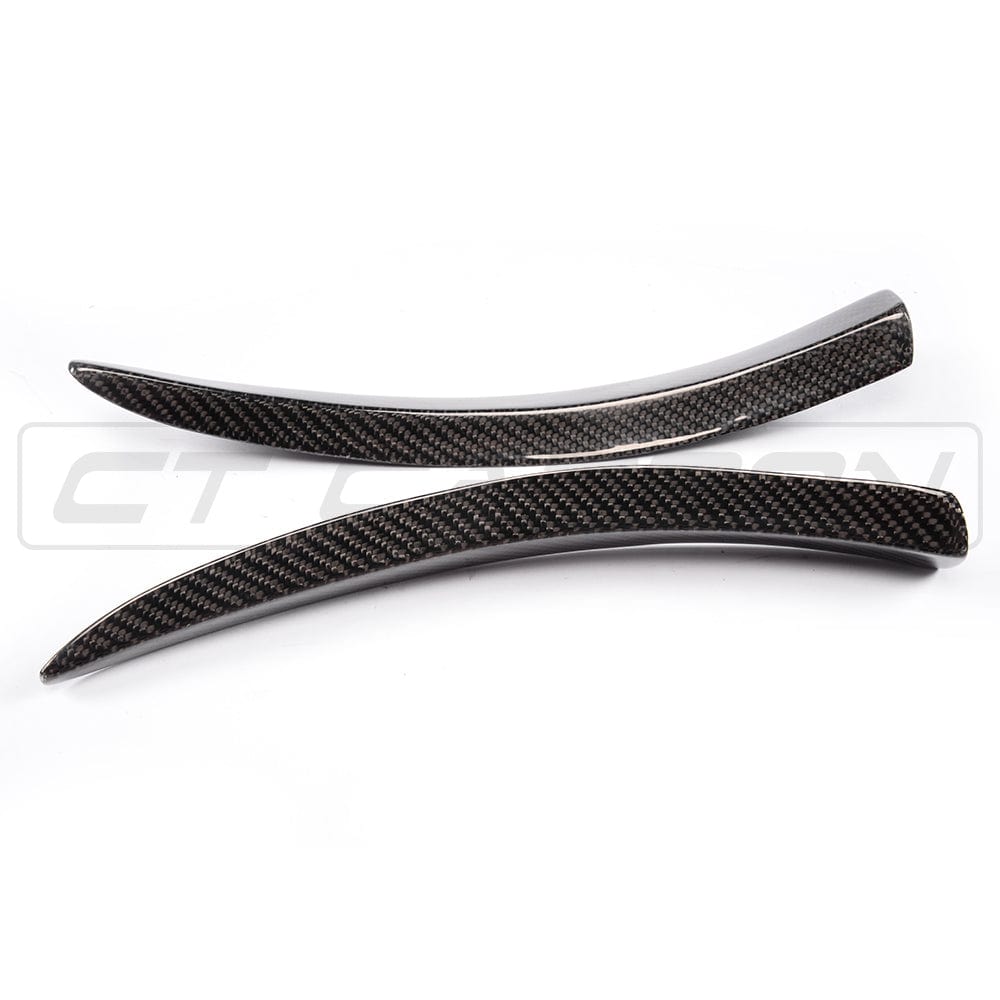 BMW M3/M4 F80 F82 F83 F8X 2014–2020 Carbon Fibre/Carbon Fiber Front Bumper Canards – Gloss Carbon CFRP Dive Planes Winglets by CT Carbon | Splitter Canard Fins Front Aero Upgrade