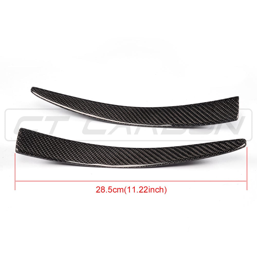 BMW M3/M4 F80 F82 F83 Front Bumper Carbon Fibre/Carbon Fiber Canards – Dive Planes, Winglets, Fins | Gloss CF Front Aero Kit 2014–2020 | CT Carbon