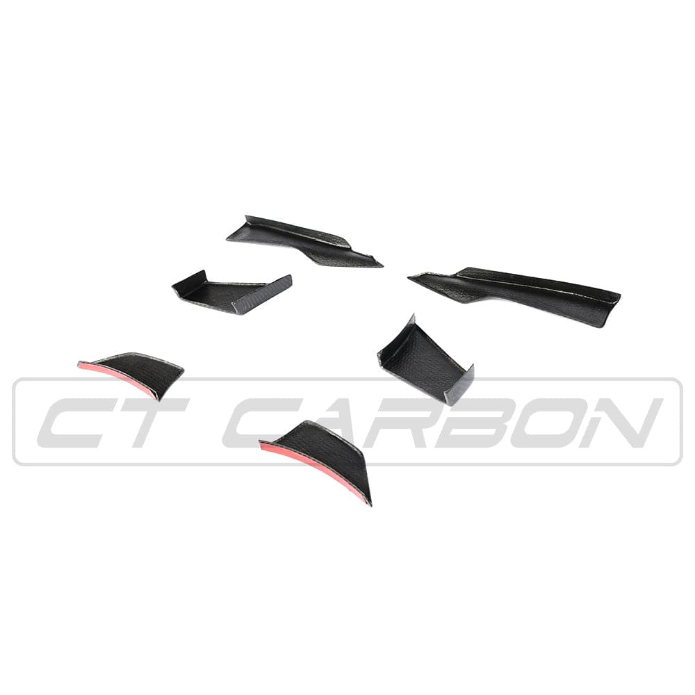BMW M3 M4 F80 F82 F83 (F8X) 2014-2020 Carbon Fibre/Carbon Fiber Front Canards, Dive Planes, Winglets & Corner Splitters - MA Style Front Bumper Aero Fins by CT Carbon