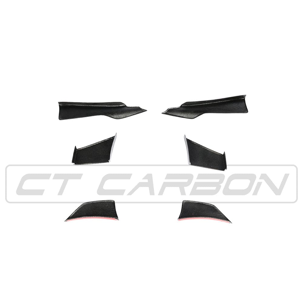 BMW M3 M4 F80 F82 F83 (F8X) 2014-2020 Carbon Fibre/Carbon Fiber Front Canards, Dive Planes, Winglets & Corner Splitters - MA Style Front Bumper Aero Fins by CT Carbon