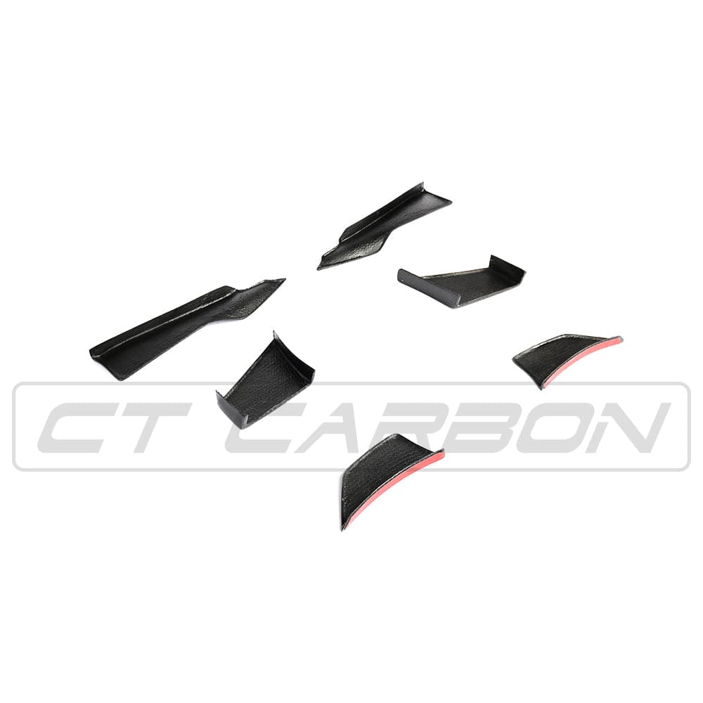 BMW M3/M4 F80 F82 F83 (F8X) Front Bumper Canards, Dive Planes & Winglets – Carbon Fibre/Carbon Fiber Fins – MA Style 2014–2020 (CT Carbon)