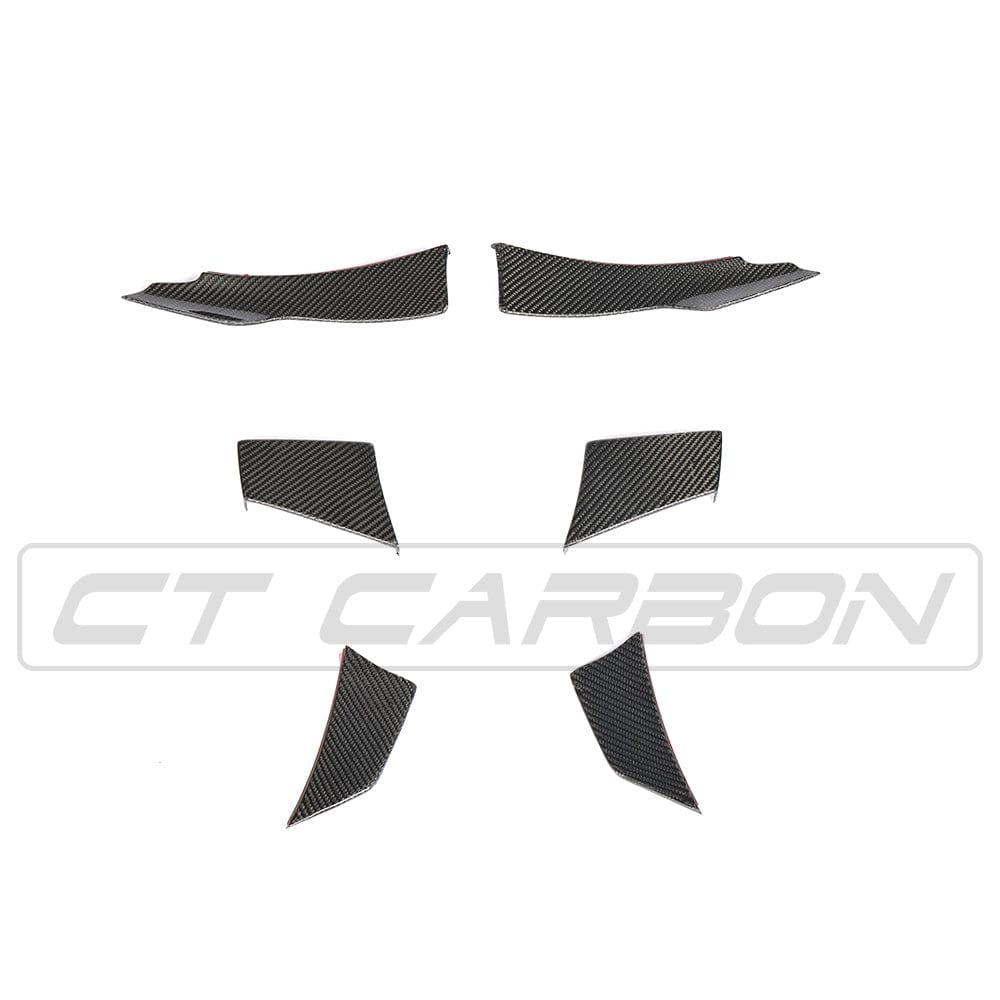 BMW M3 M4 F80 F82 F83 (F8X) 2014-2020 Carbon Fibre/Carbon Fiber Front Canards, Dive Planes, Winglets & Corner Splitters - MA Style Front Bumper Aero Fins by CT Carbon