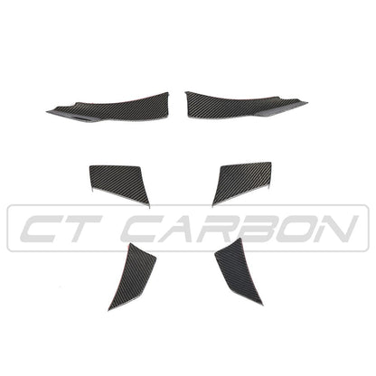 BMW M3 M4 F80 F82 F83 (F8X) 2014-2020 Carbon Fibre/Carbon Fiber Front Canards, Dive Planes, Winglets & Corner Splitters - MA Style Front Bumper Aero Fins by CT Carbon