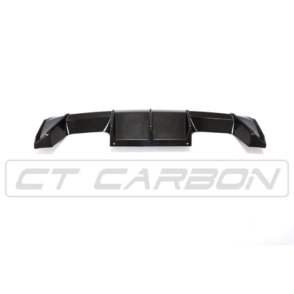 BMW M3/M4 G80 G81 G82 G83 Carbon Fibre/Carbon Fiber Rear Diffuser | Rear Valance/Rear Splitter | M Performance (MP) Style Pre-Preg CFRP Quad Exhaust Surround | G8X 2021+ Rear Bumper Insert