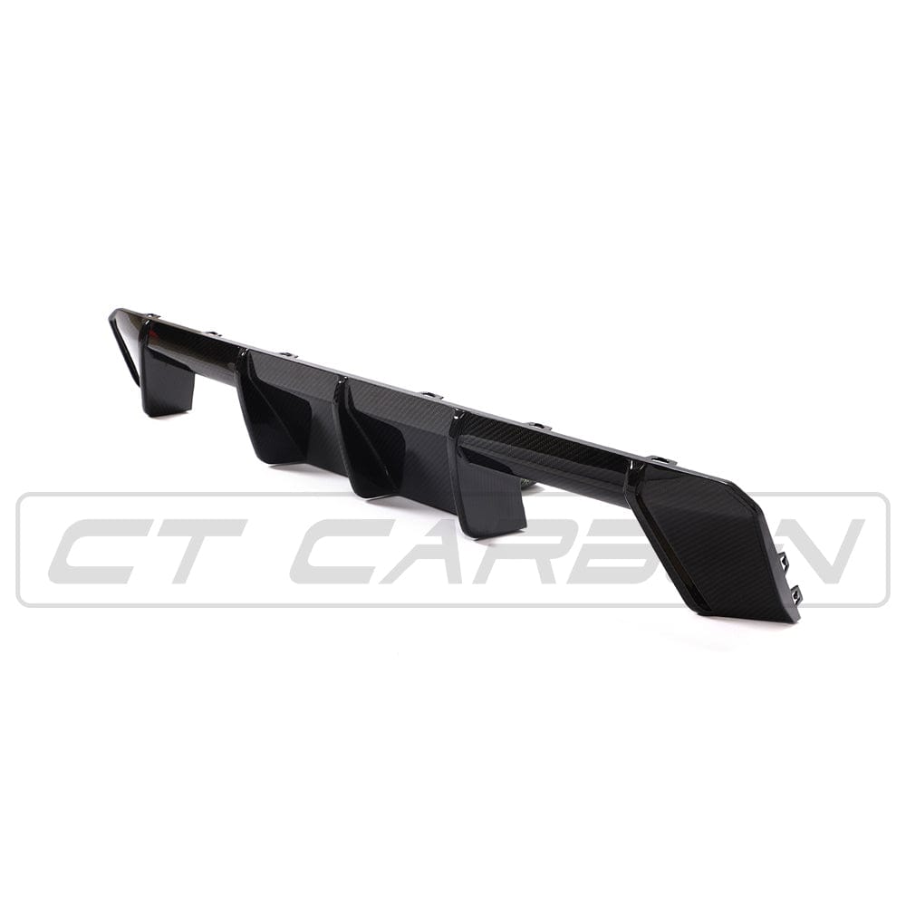 BMW M3/M4 G80/G81/G82/G83 Carbon Fibre (Fiber) Rear Diffuser – M Performance MP Style Valance/Splitter | Rear Bumper Lower Diffuser Trim/Insert | G8X 2021+ Quad Exhaust OEM+
