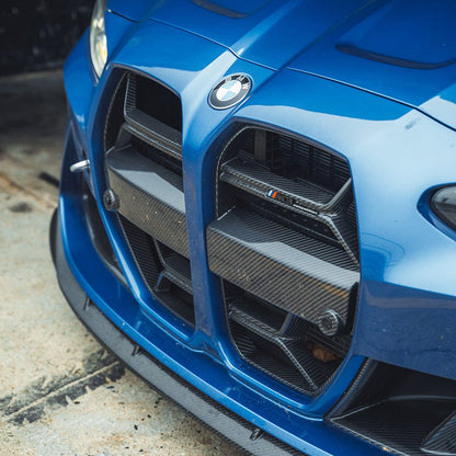 BMW M3/M4 G80 G81 G82 G83 CSL Style Carbon Fibre/Fiber Front Kidney Grille Grill | G8X Carbon Radiator/Front Bumper Grill Replacement Upgrade 2021+ Saloon Touring Coupe Convertible