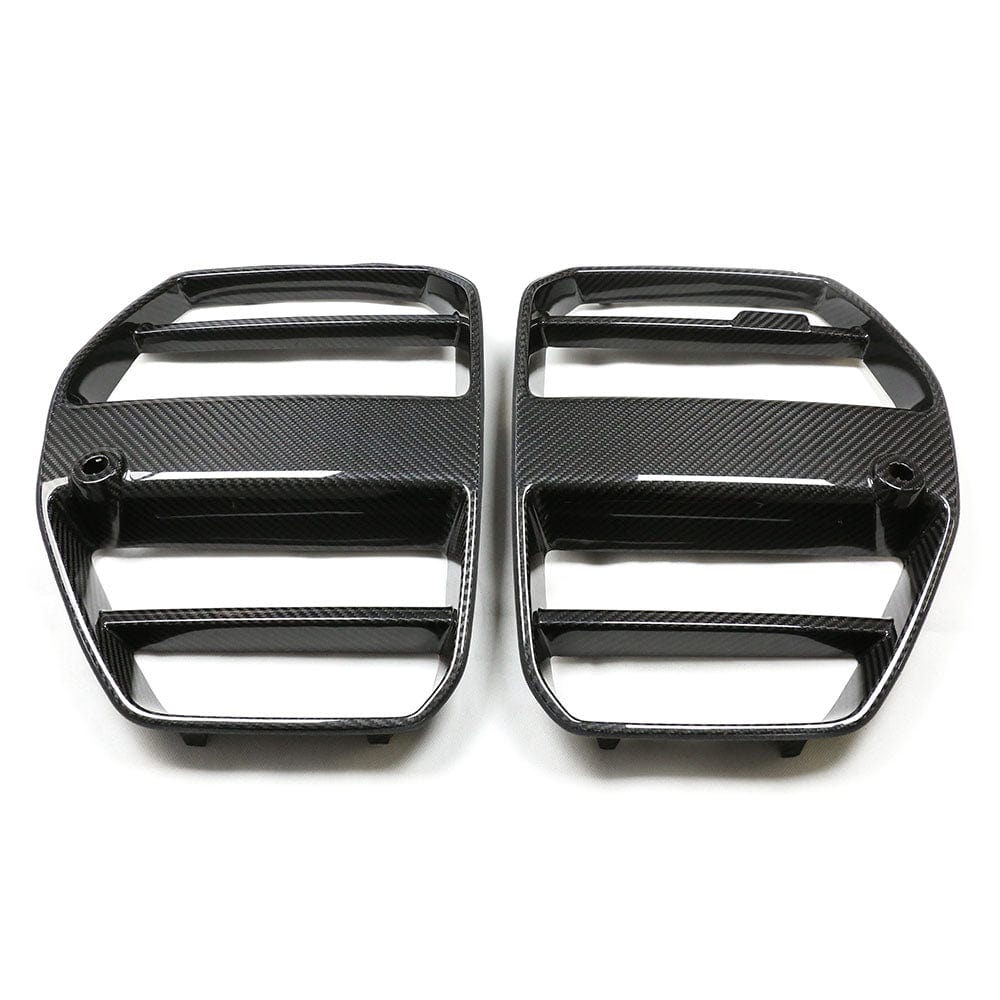 BMW M3/M4 G80 G81 G82 G83 GT Style Pre-Preg Carbon Fibre Front Kidney Grille (Carbon Fiber) | G8X Performance Nose/Radiator/Front Bumper Grill Upgrade | Non-ACC No Radar | ACC Delete | 2021+