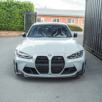 BMW M3/M4 G80 G81 G82 G83 Front Lip Spoiler Splitter - Pre-Preg Carbon Fibre/Carbon Fiber - M Performance MP Style - G8X Front Bumper Lip/Aero Valance/Bumper Extension - 2021-2025 M3 Saloon Touring & M4 Coupe Convertible