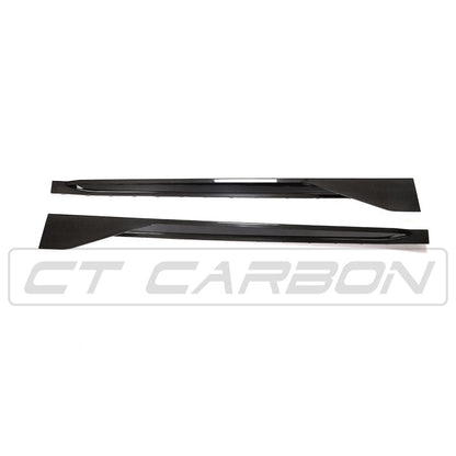 BMW M4 G82 G83 Carbon Fibre (Carbon Fiber) Aero Side Skirts / Side Blades / Sill Extensions / Side Splitters - M Performance Style | CT Carbon Rocker Panels 2021-2025 Coupe & Convertible (Competition xDrive)