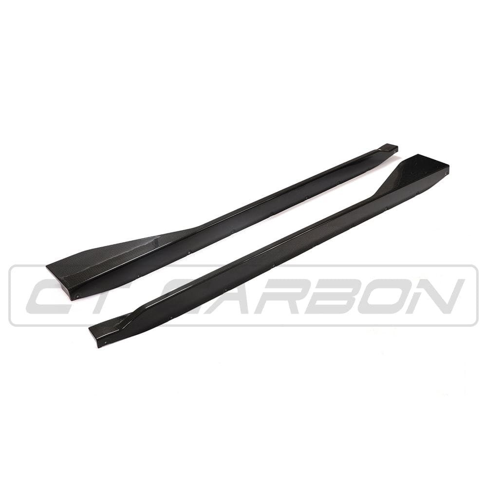 BMW M4 G82 G83 Carbon Fibre (Carbon Fiber) Aero Side Skirts / Side Blades / Sill Extensions / Side Splitters - M Performance Style | CT Carbon Rocker Panels 2021-2025 Coupe & Convertible (Competition xDrive)