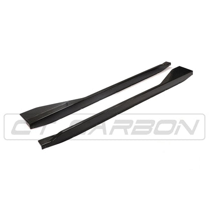 BMW M4 G82 G83 Carbon Fibre (Carbon Fiber) Aero Side Skirts / Side Blades / Sill Extensions / Side Splitters - M Performance Style | CT Carbon Rocker Panels 2021-2025 Coupe & Convertible (Competition xDrive)