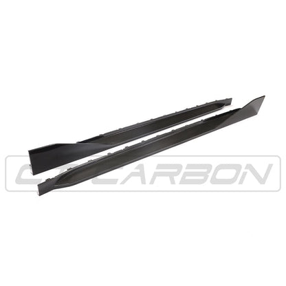 BMW M4 G82 G83 Carbon Fibre (Carbon Fiber) Aero Side Skirts / Side Blades / Sill Extensions / Side Splitters - M Performance Style | CT Carbon Rocker Panels 2021-2025 Coupe & Convertible (Competition xDrive)