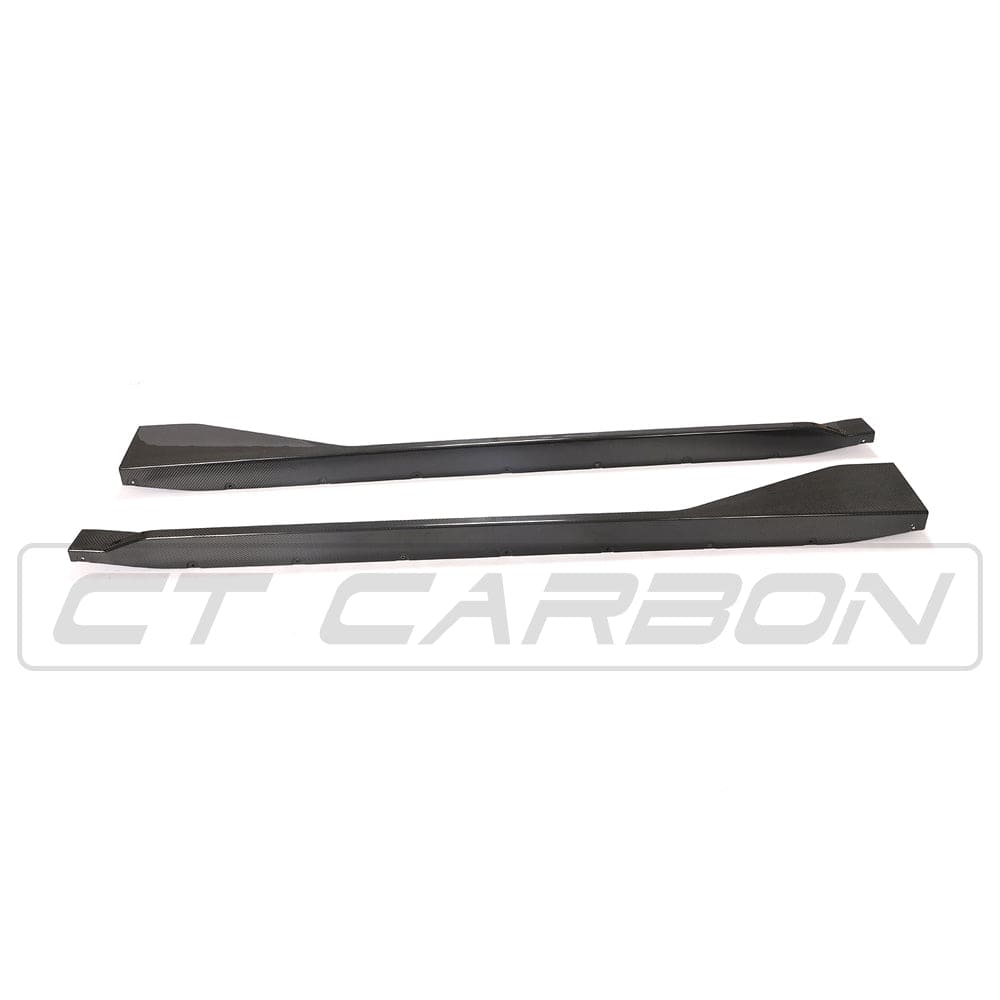 BMW M4 G82 G83 Carbon Fibre (Carbon Fiber) Aero Side Skirts / Side Blades / Sill Extensions / Side Splitters - M Performance Style | CT Carbon Rocker Panels 2021-2025 Coupe & Convertible (Competition xDrive)