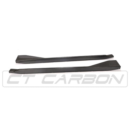 BMW M4 G82 G83 Carbon Fibre (Carbon Fiber) Aero Side Skirts / Side Blades / Sill Extensions / Side Splitters - M Performance Style | CT Carbon Rocker Panels 2021-2025 Coupe & Convertible (Competition xDrive)
