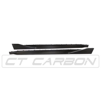 BMW M4 G82 G83 Carbon Fibre (Carbon Fiber) Aero Side Skirts / Side Blades / Sill Extensions / Side Splitters - M Performance Style | CT Carbon Rocker Panels 2021-2025 Coupe & Convertible (Competition xDrive)