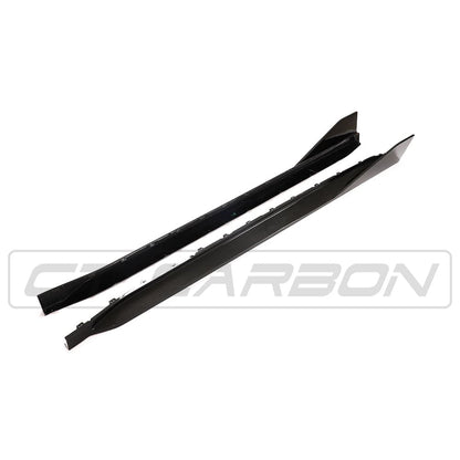 BMW M4 G82 G83 Carbon Fibre (Carbon Fiber) Aero Side Skirts / Side Blades / Sill Extensions / Side Splitters - M Performance Style | CT Carbon Rocker Panels 2021-2025 Coupe & Convertible (Competition xDrive)