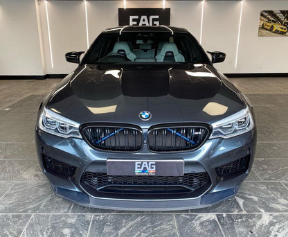 BMW M5 F90 Front Lip/Chin Spoiler & Splitter – Real Carbon Fibre/Carbon Fiber (Gloss) GTS Style – Front Bumper Lip Extension Lower Valance – 2017-2020 Pre-LCI OE-Style Fit